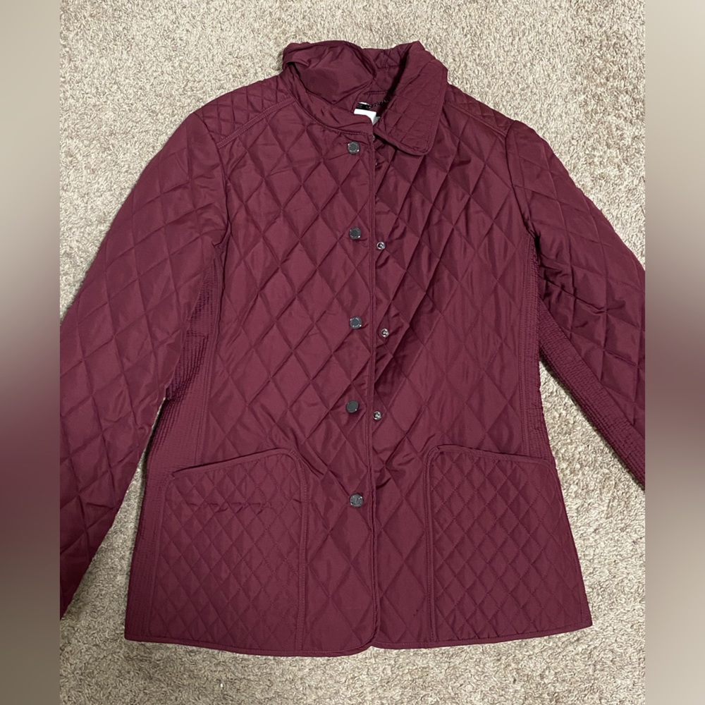 Hilary Radley Burgundy Puffer coat